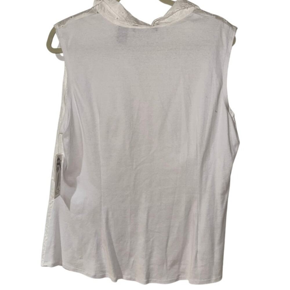 ZAC & RACHEL White Floral Design Eyelet Sleeveless Top XL - Picture 2 of 5